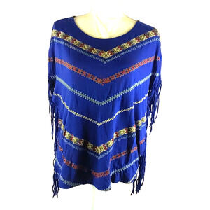 Ruff Hewn Women's T Shirt Size 1 X Peasant Fringe Embroidered